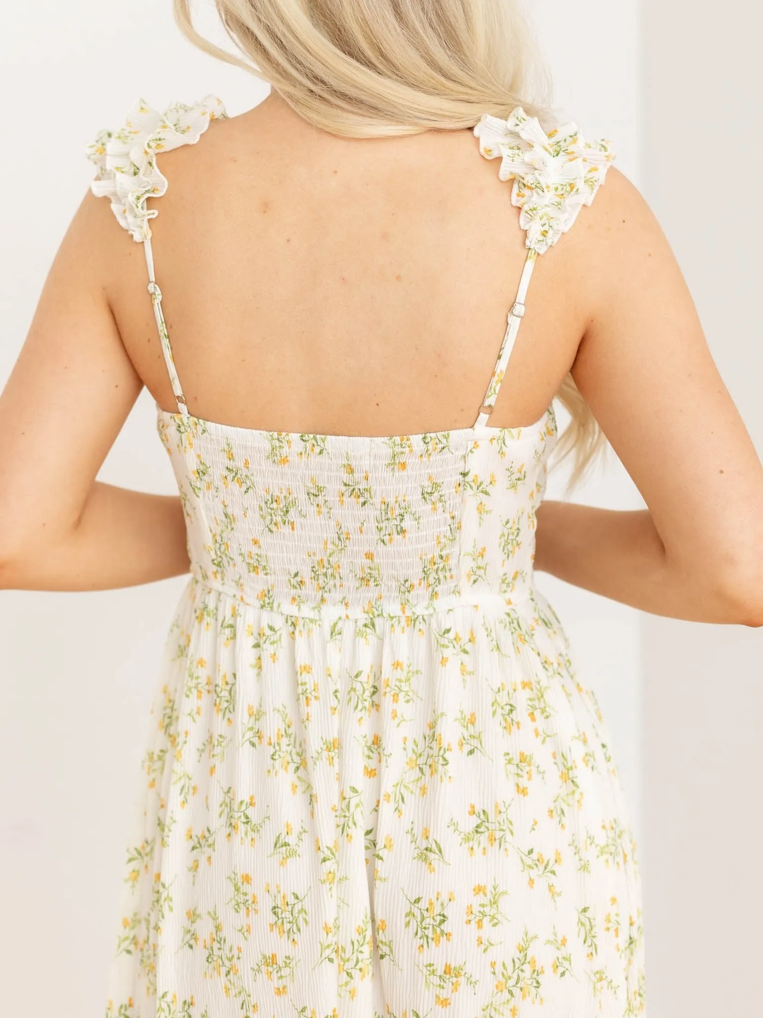 Floral Wrap Bust Detail Midi Dress