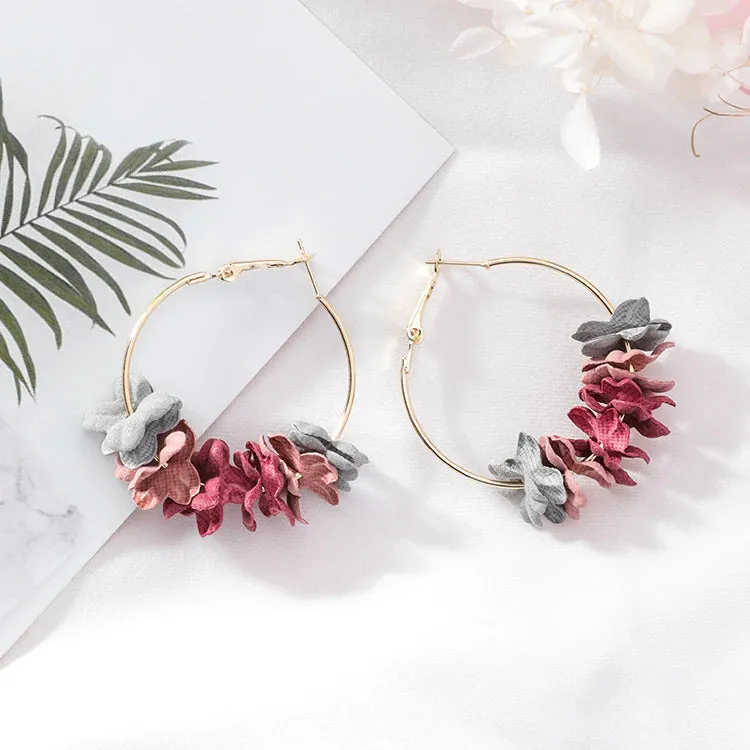 Flower Hoop Earrings
