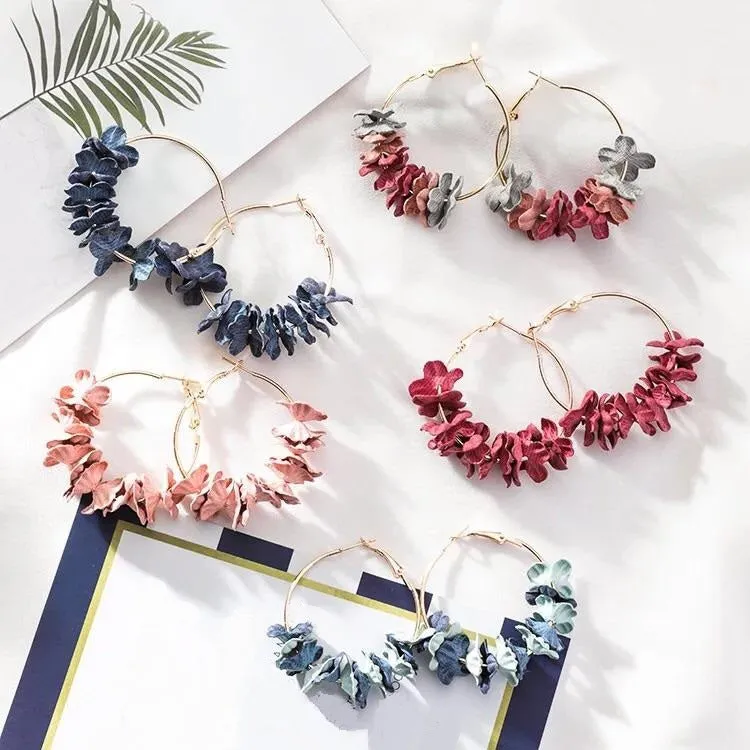 Flower Hoop Earrings