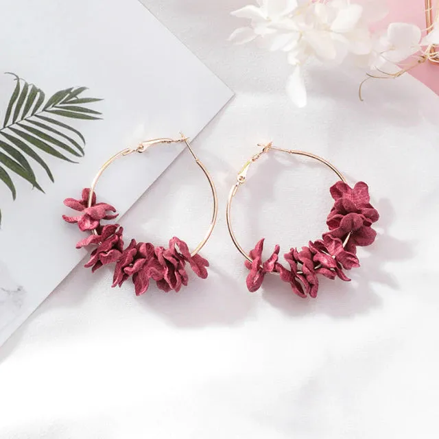 Flower Hoop Earrings