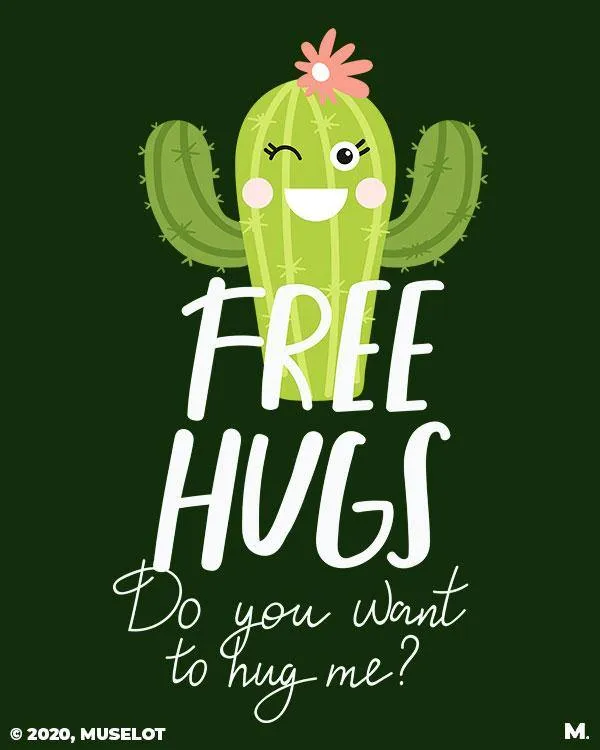 Free hugs funny printed t shirts
