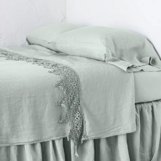 Frida Flat Sheet - Eucalyptus - Queen