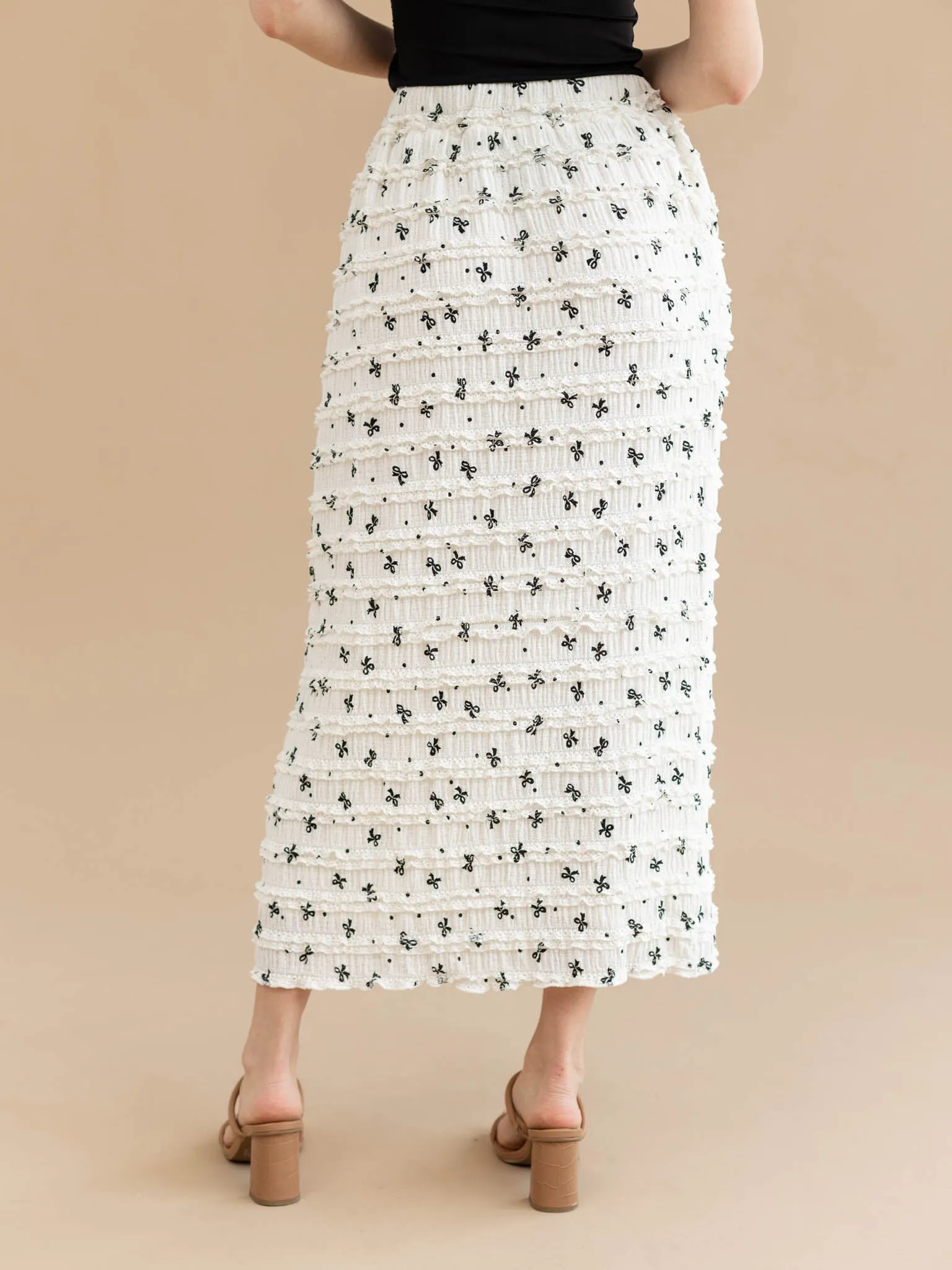 Frill Bow Midi Skirt