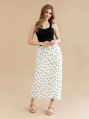 Frill Bow Midi Skirt