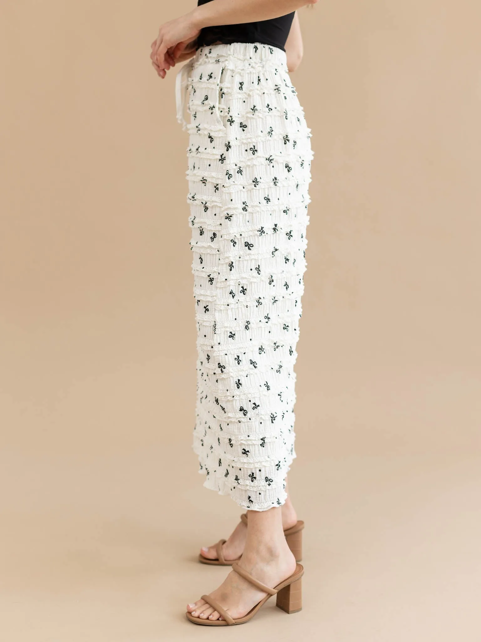 Frill Bow Midi Skirt