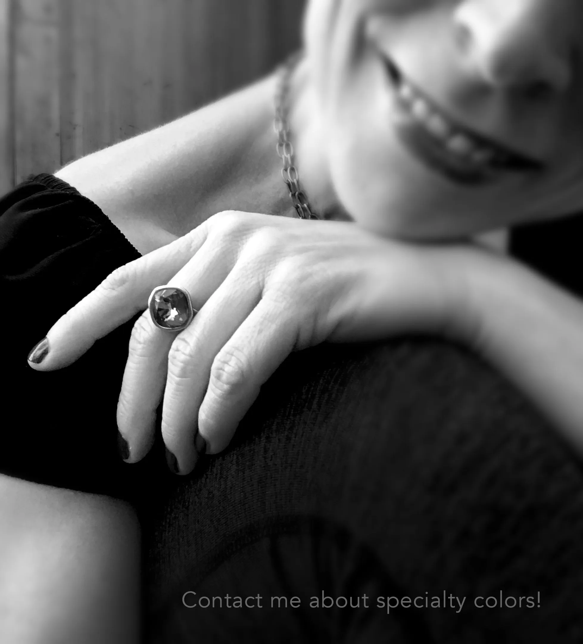 GLACIER -  Crystal Ring in Shimmer Blue