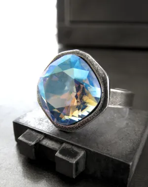 GLACIER -  Crystal Ring in Shimmer Blue