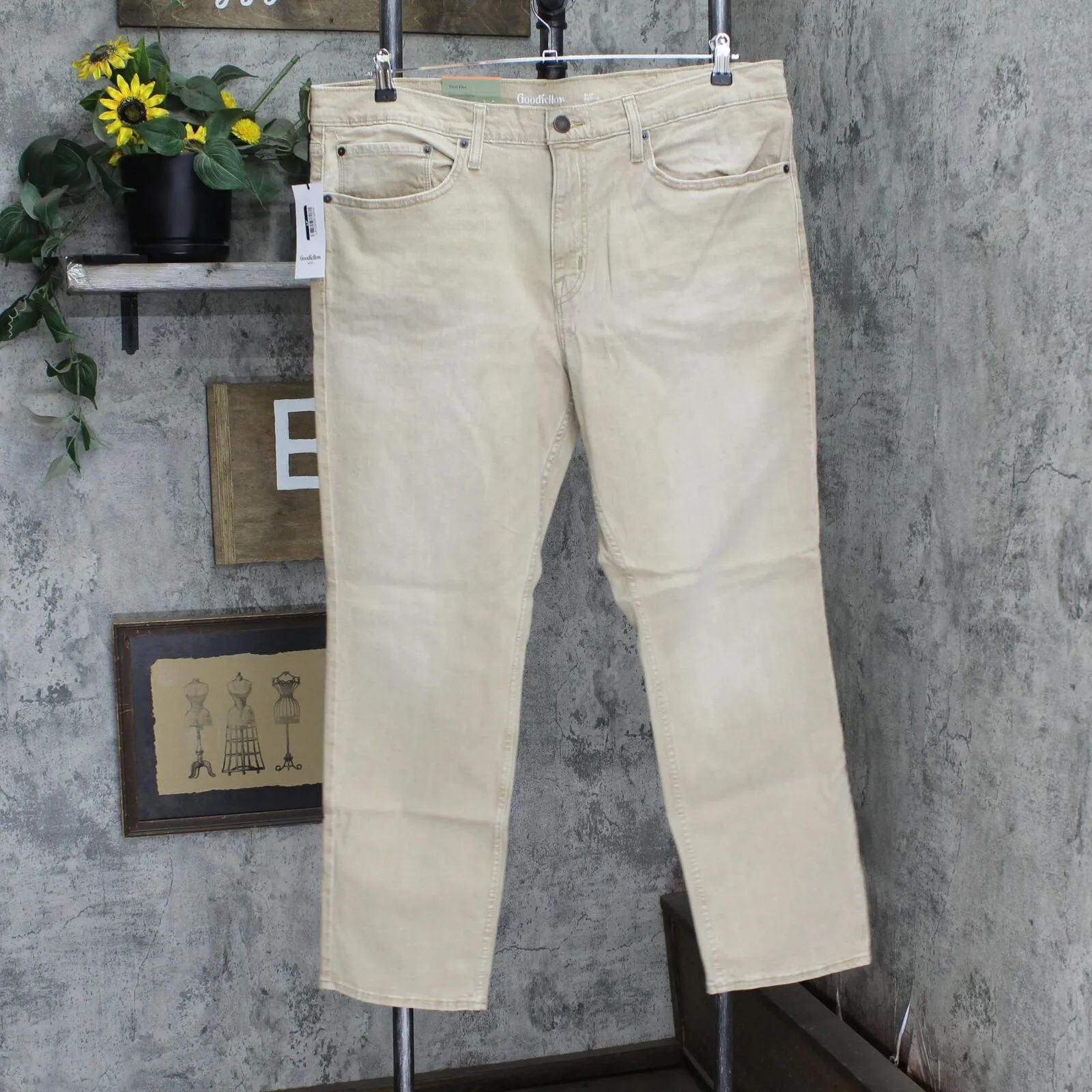 Goodfellow & Co Men's Lightweight Colored Slim Fit Jeans Light Brown 40x30