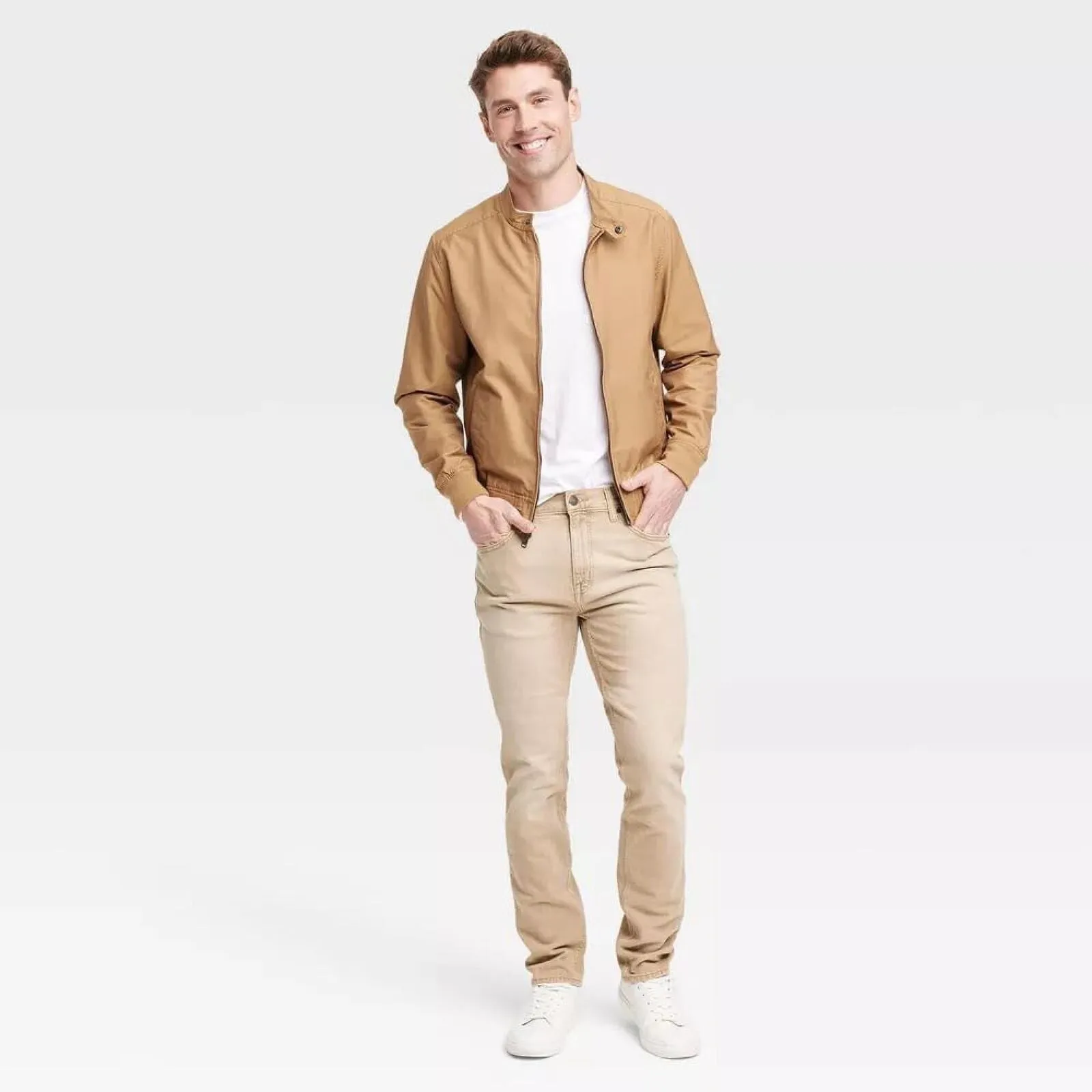 Goodfellow & Co Men's Lightweight Colored Slim Fit Jeans Light Brown 40x30