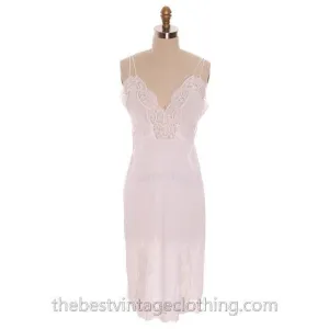 Gorgeous Vintage 1950s Lingerie Full Slip Munsingwear White Nylon Tricot Sz 36 Never Worn