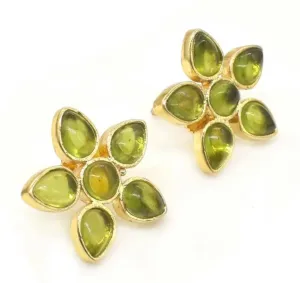 Green Peridot Quartz Gemstone Earrings 1”
