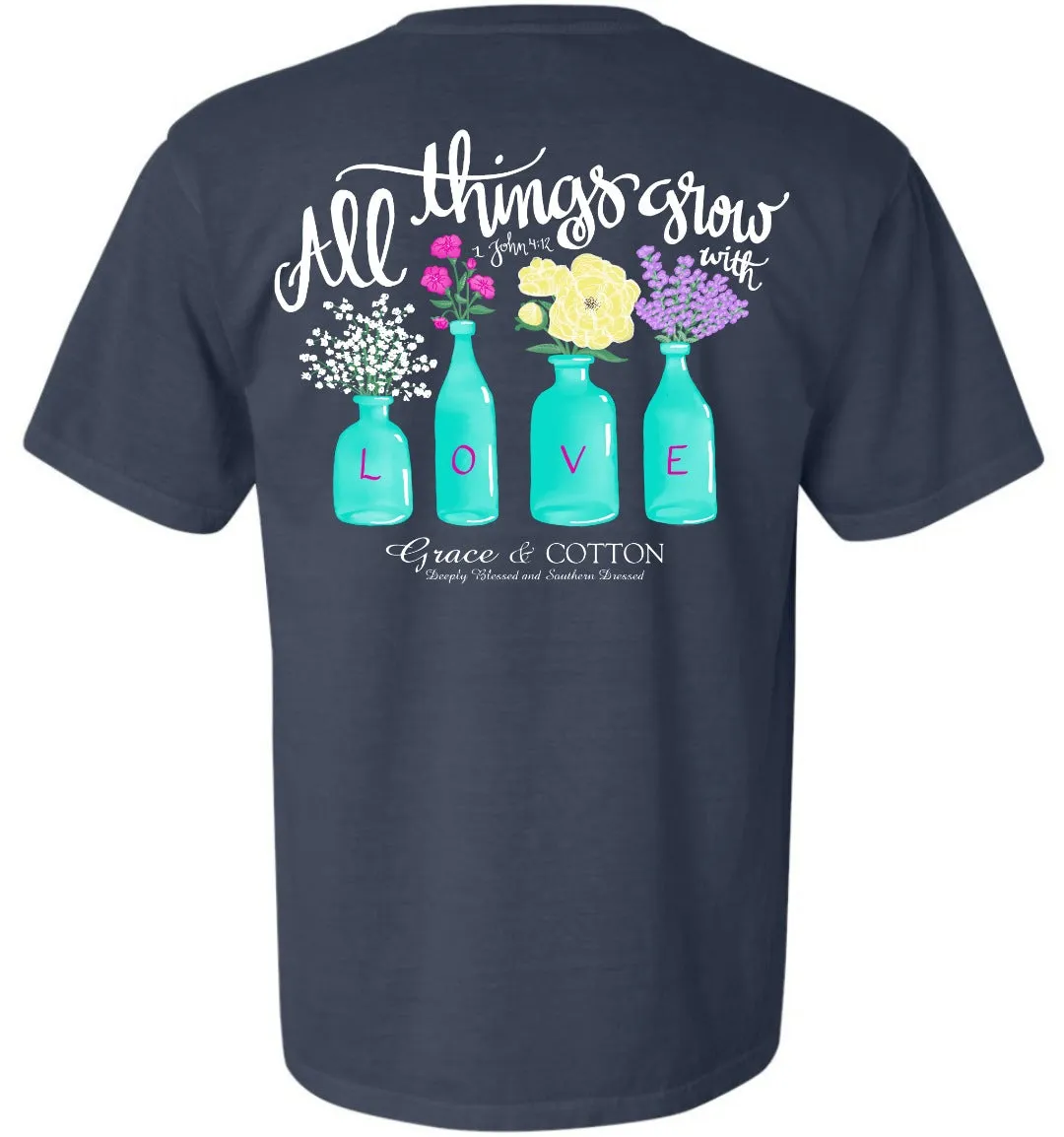 Grow with Love - Comfort Colors Navy