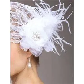 Handmade Juliet Bridal Cap & Organza Hair Clip