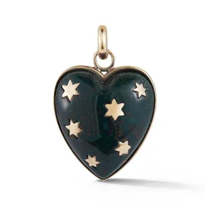 Heart Green Bloodstone Charm