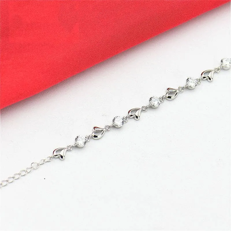 Heart to Heart Romantic Diamond Bracelet