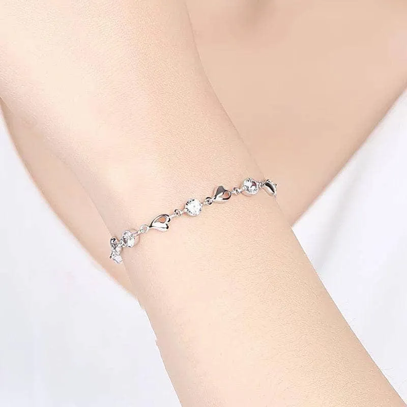 Heart to Heart Romantic Diamond Bracelet