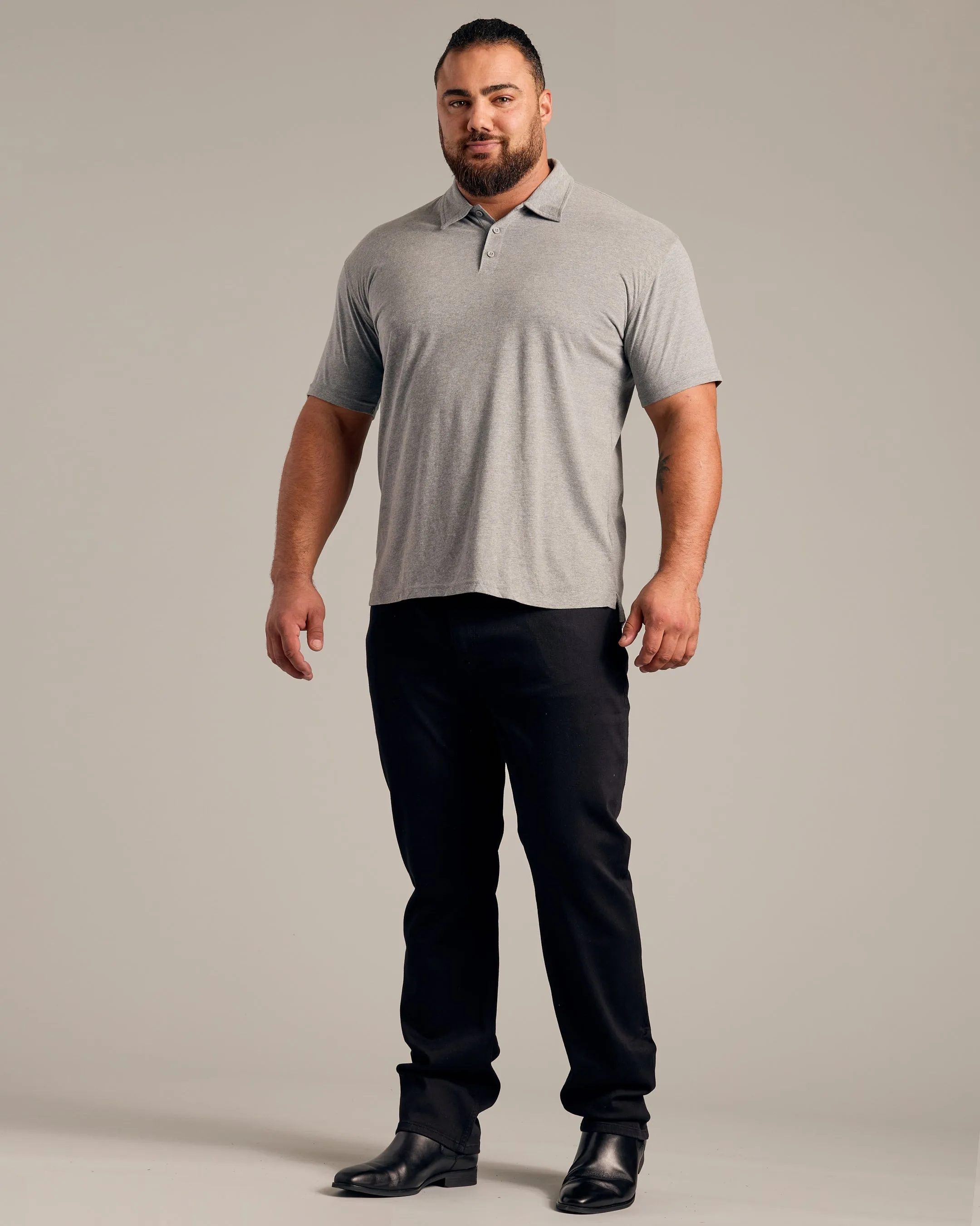 Heather Gray Short Sleeve Polo