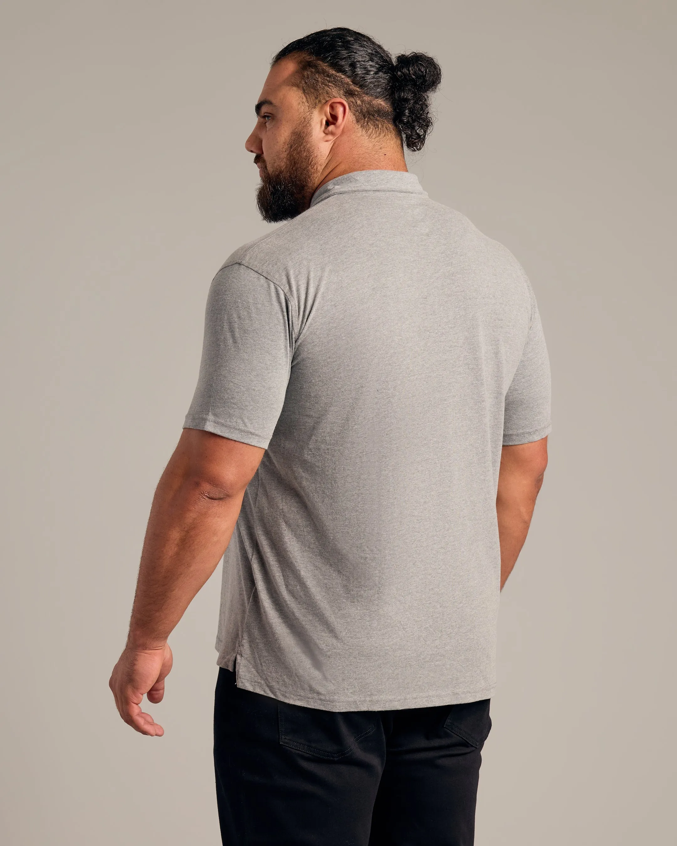 Heather Gray Short Sleeve Polo