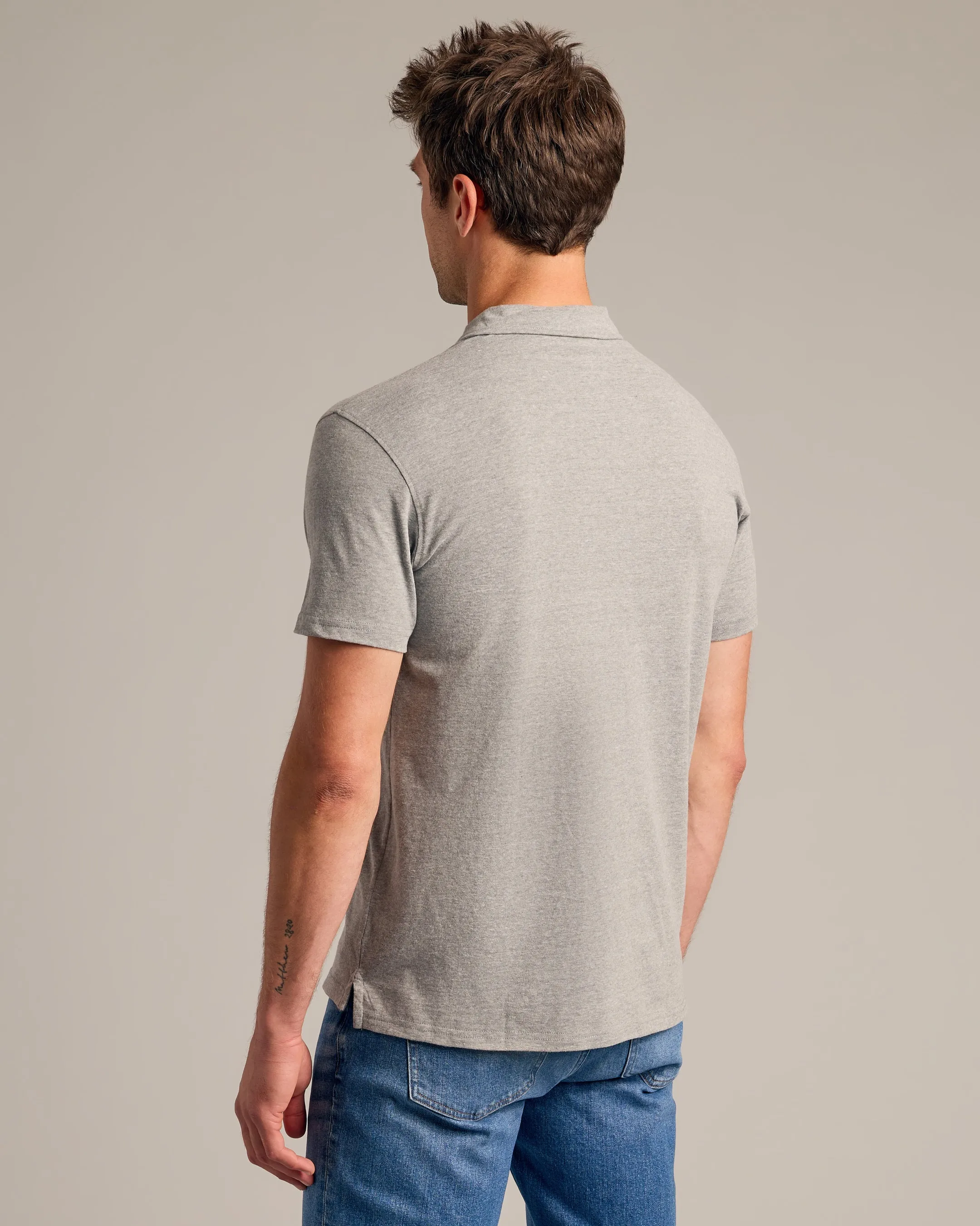 Heather Gray Short Sleeve Polo