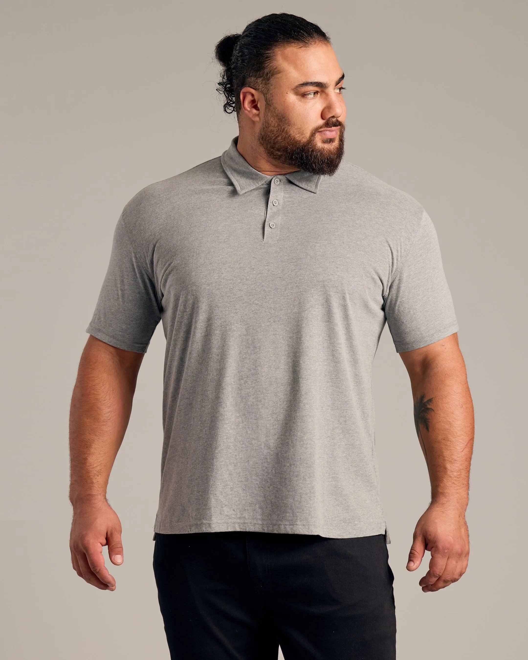Heather Gray Short Sleeve Polo