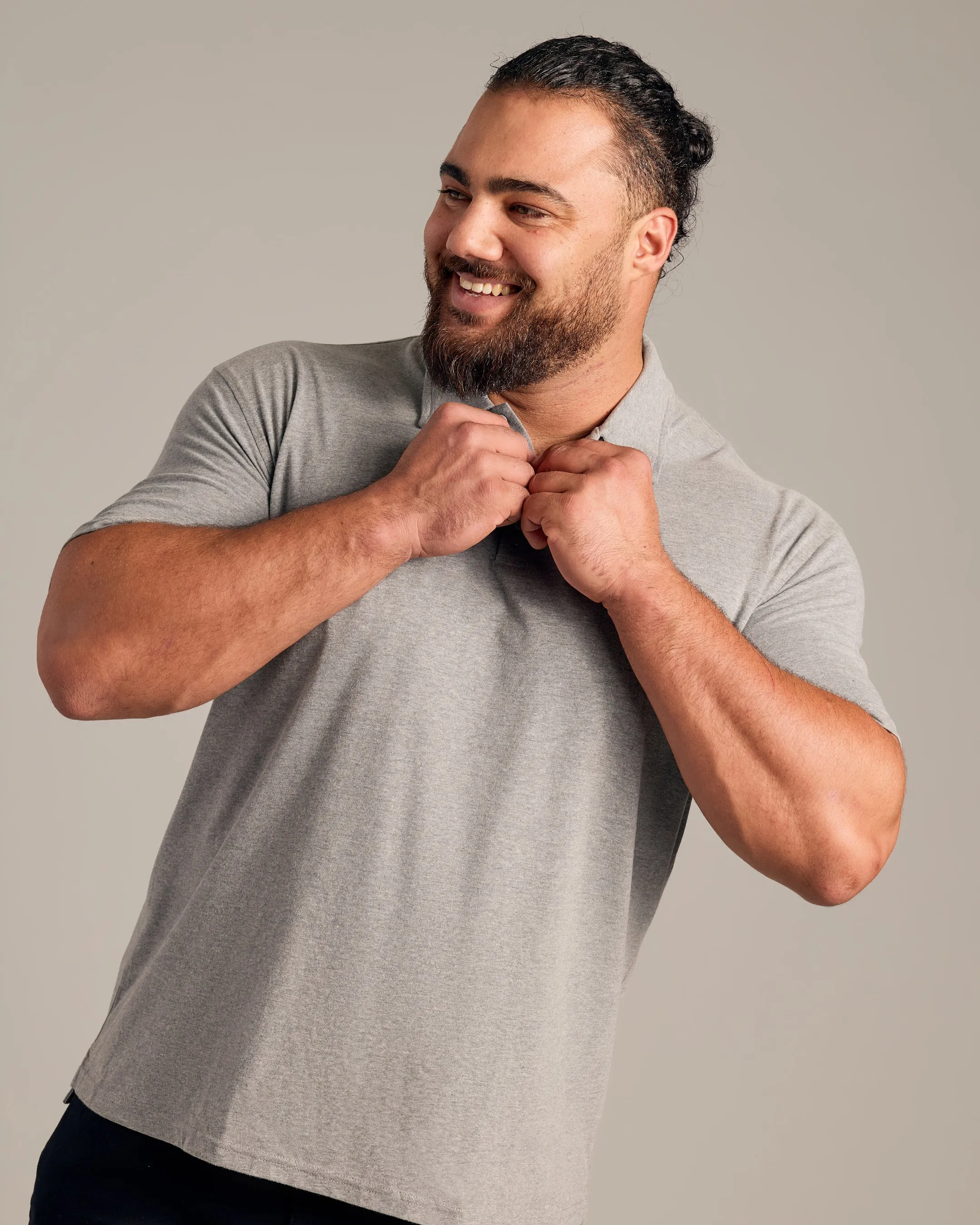 Heather Gray Short Sleeve Polo