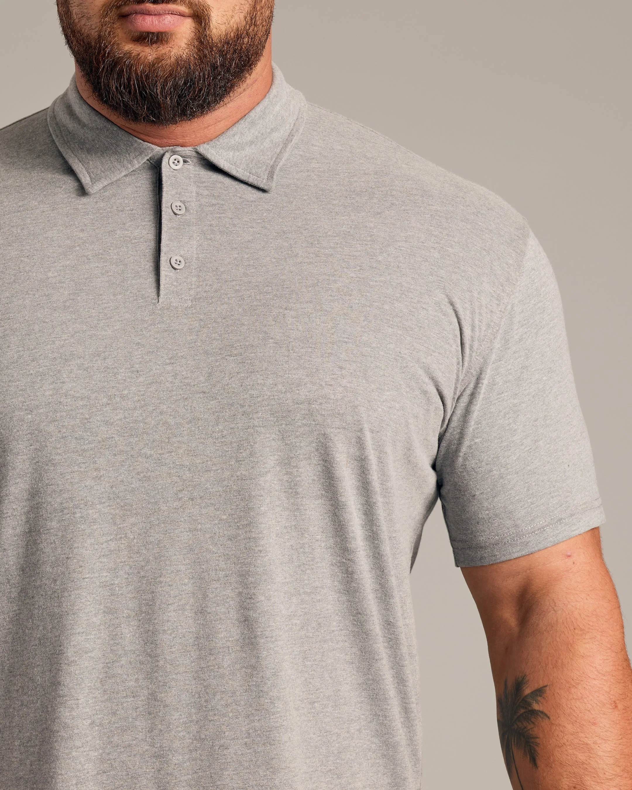 Heather Gray Short Sleeve Polo