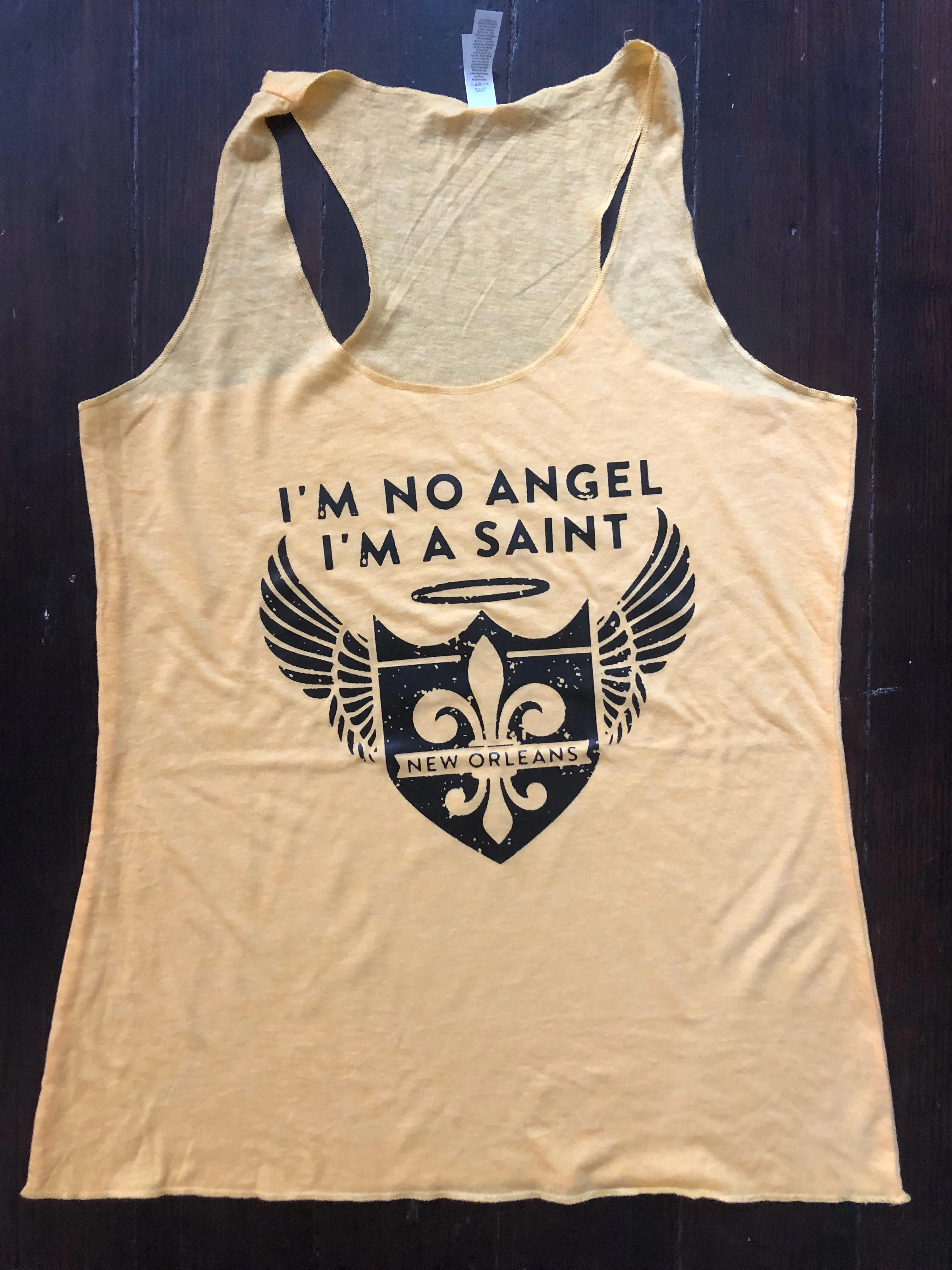 I’m No Angel, I’m a Saint,  Women’s Racerback Tank