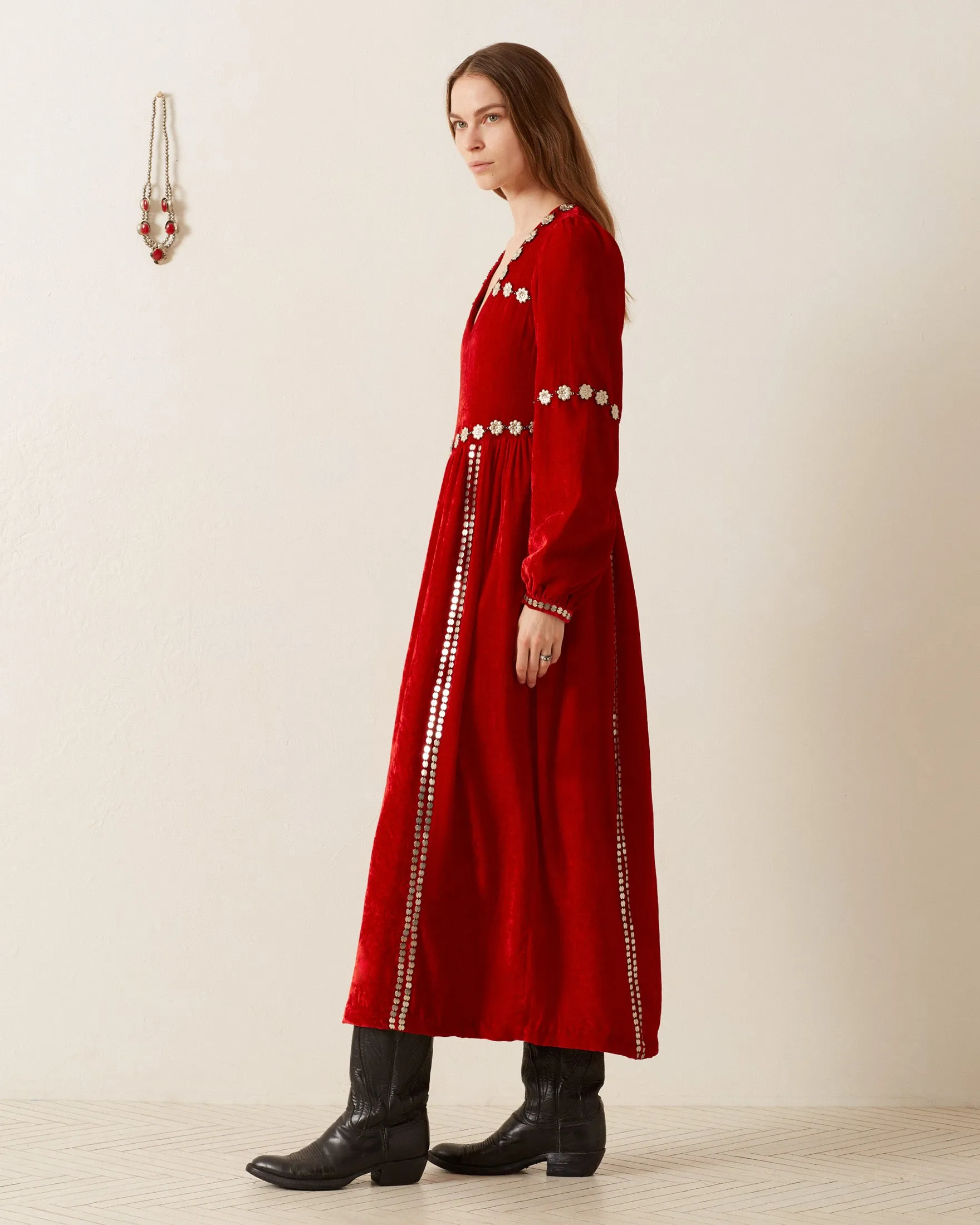 Imogen Ruby Velvet Dress