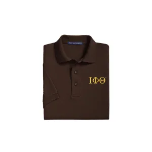 Iota Phi Theta Soft Cotton Pique Polo - Letters