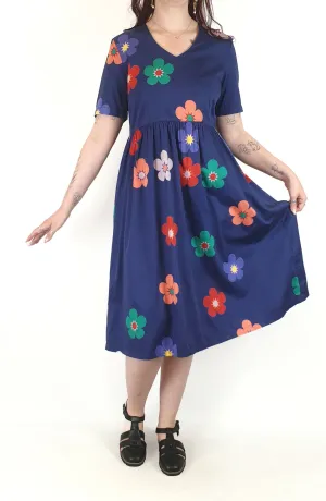 Jericho Road blue flower dress size 14, best fits 12-14