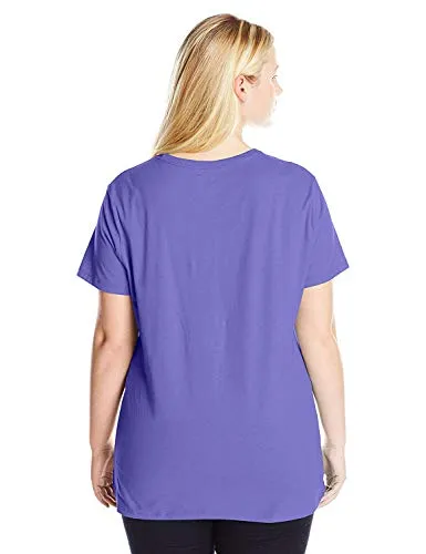 Just My Size Women's Plus-Size Short Sleeve Crew Neck Tee, Petal Purple, 3X