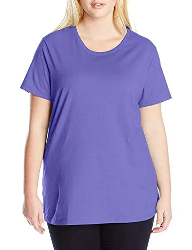 Just My Size Women's Plus-Size Short Sleeve Crew Neck Tee, Petal Purple, 3X
