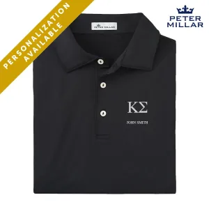 Kappa Sig Personalized Peter Millar Black Polo With Greek Letters