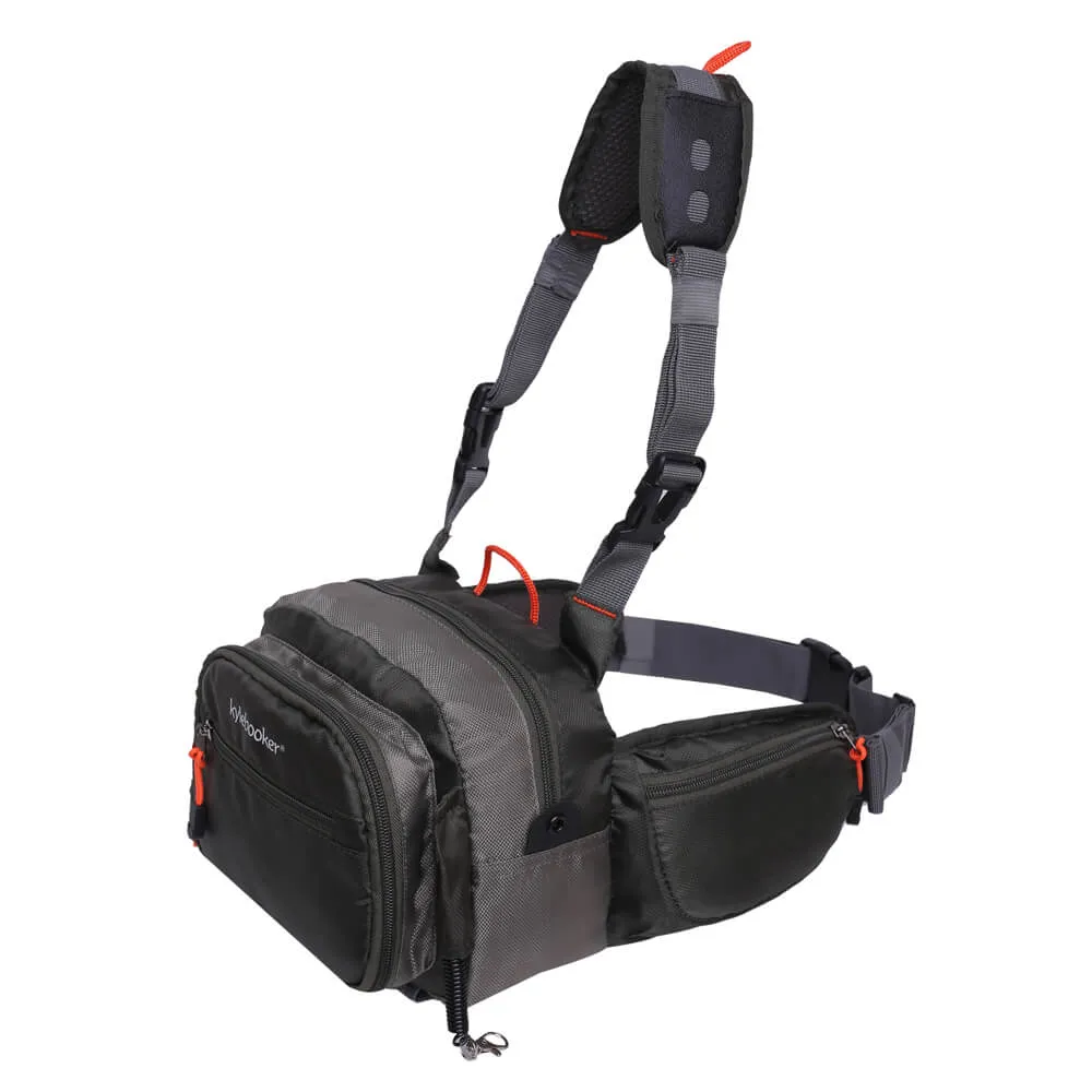 Kylebooker SL05 Fly Fishing Chest Pack, Fly Fishing Waist Pack - Lightweight Fishing Fanny Pack and Tackle Storage Hip Bag - Fly Fishing Bag for Waist or Chest