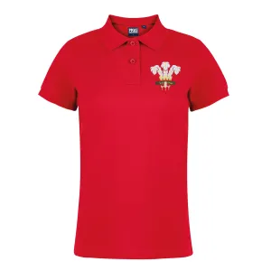 Ladies Wales CYMRU Rugby Classic Fitted Polo Shirt With Free Personalisation