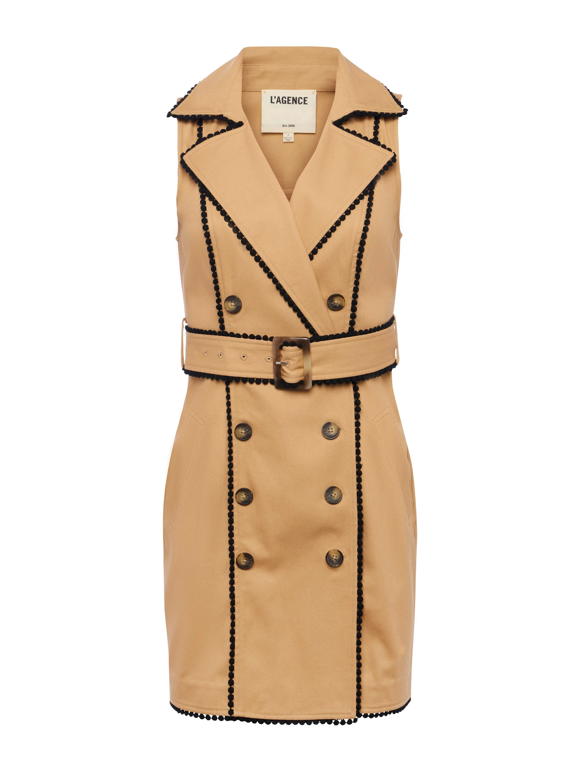 L'AGENCE - Hale Trench Mini Dress - Soft Camel