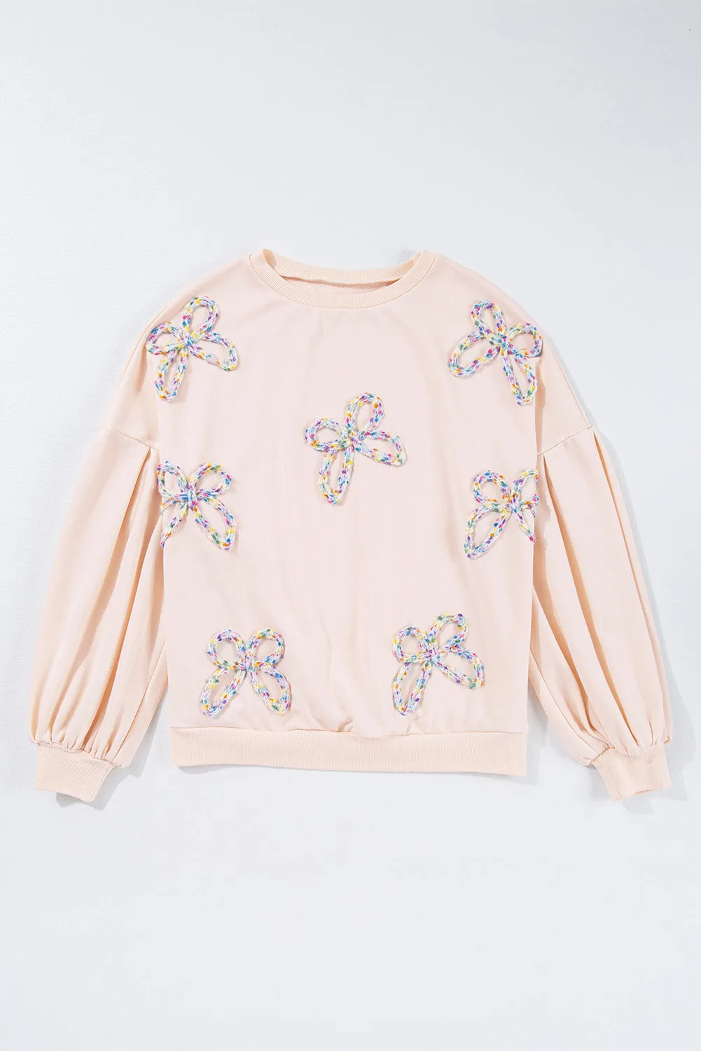 Laila Bow Lantern Sleeve Oversized Sweatshirt
