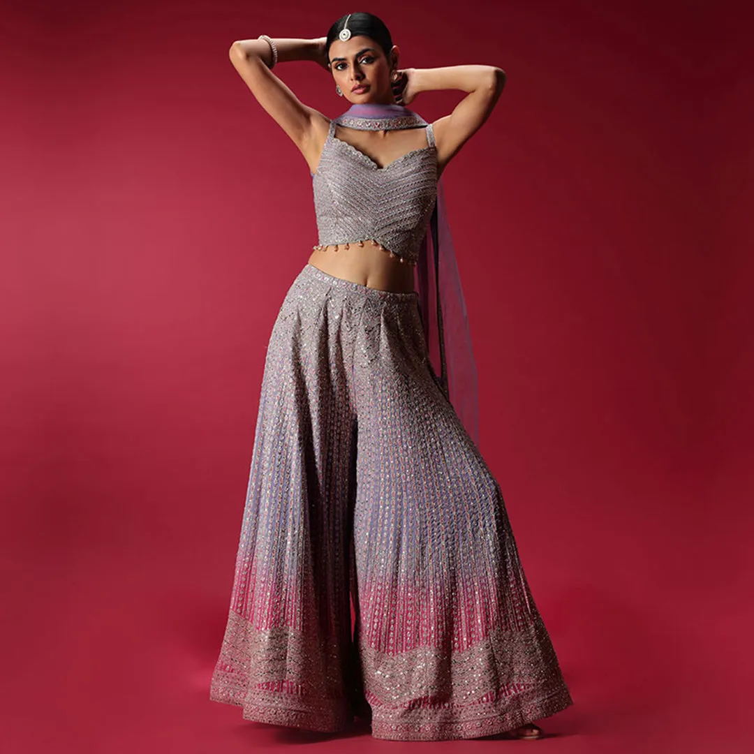 Lavender Leehnga Choli with Beautiful Embellishments