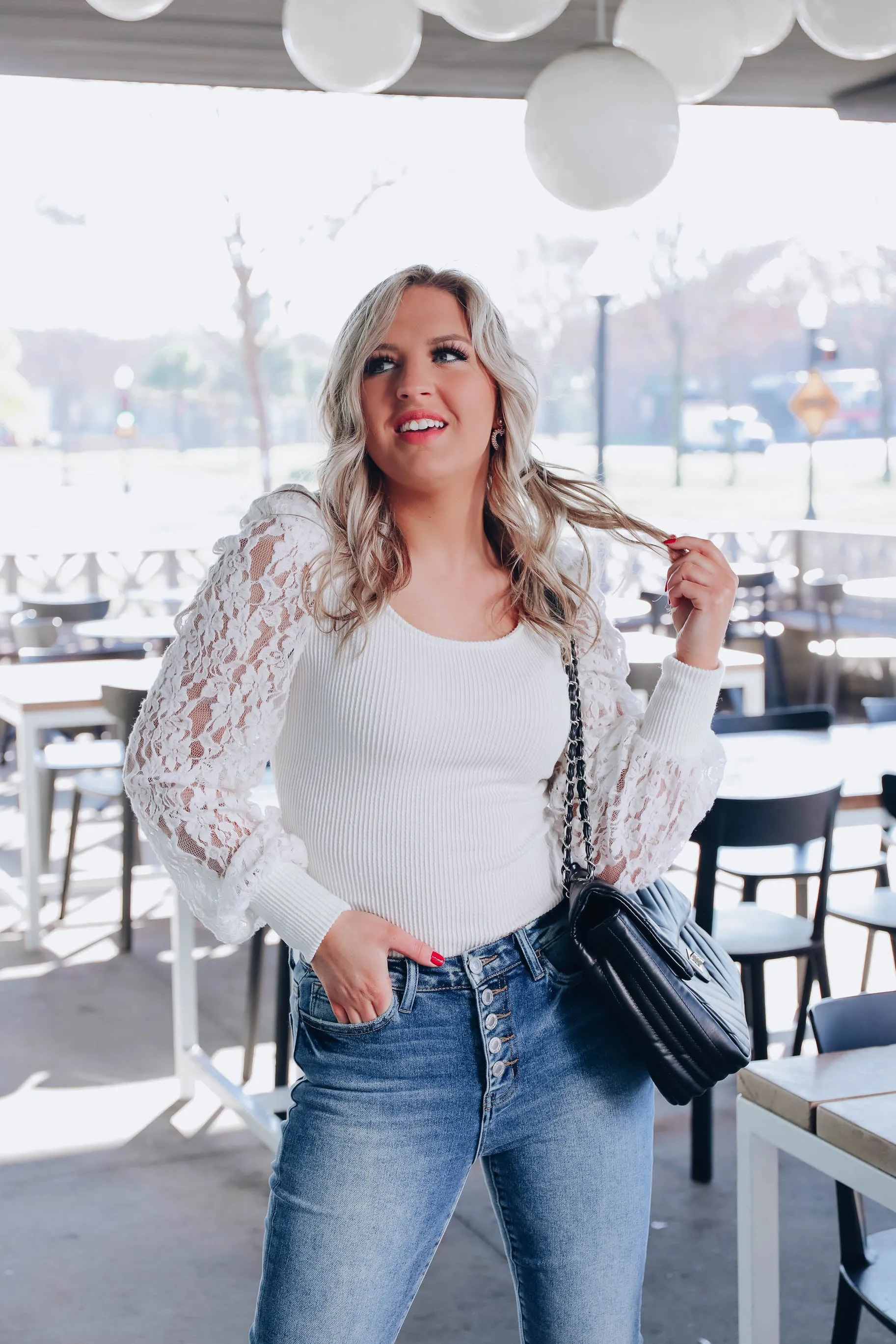Leota Lace Sleeve Top