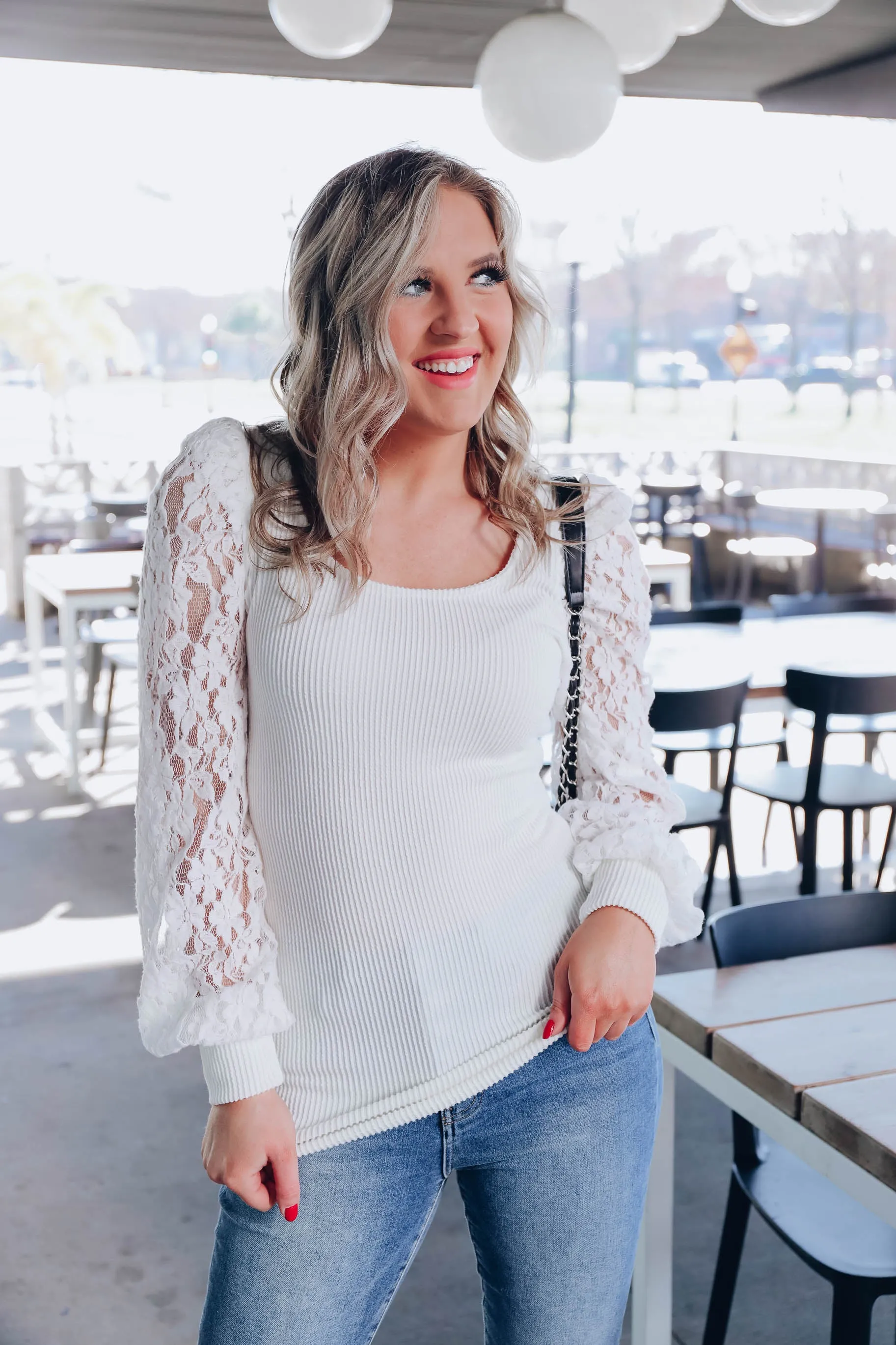 Leota Lace Sleeve Top