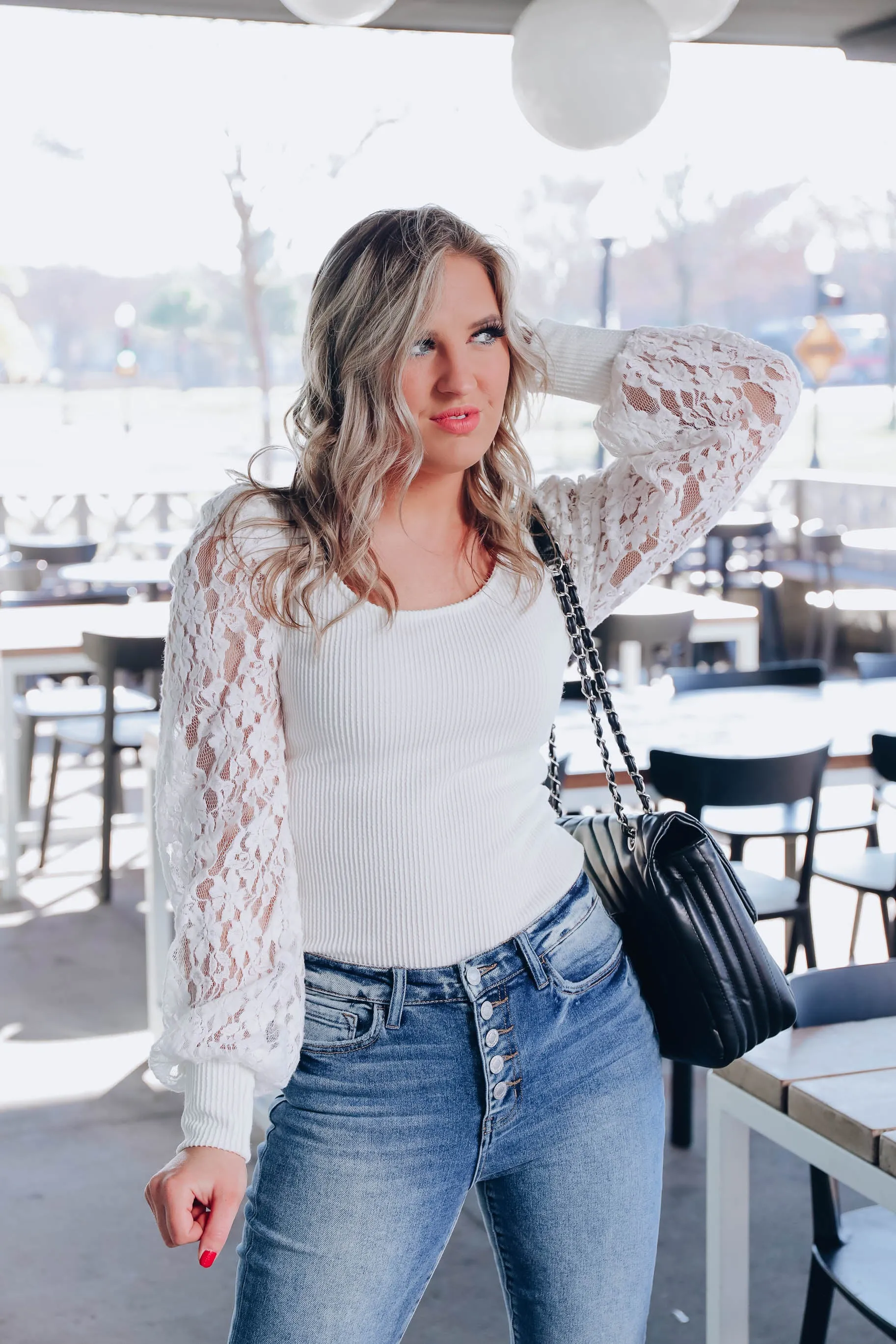 Leota Lace Sleeve Top