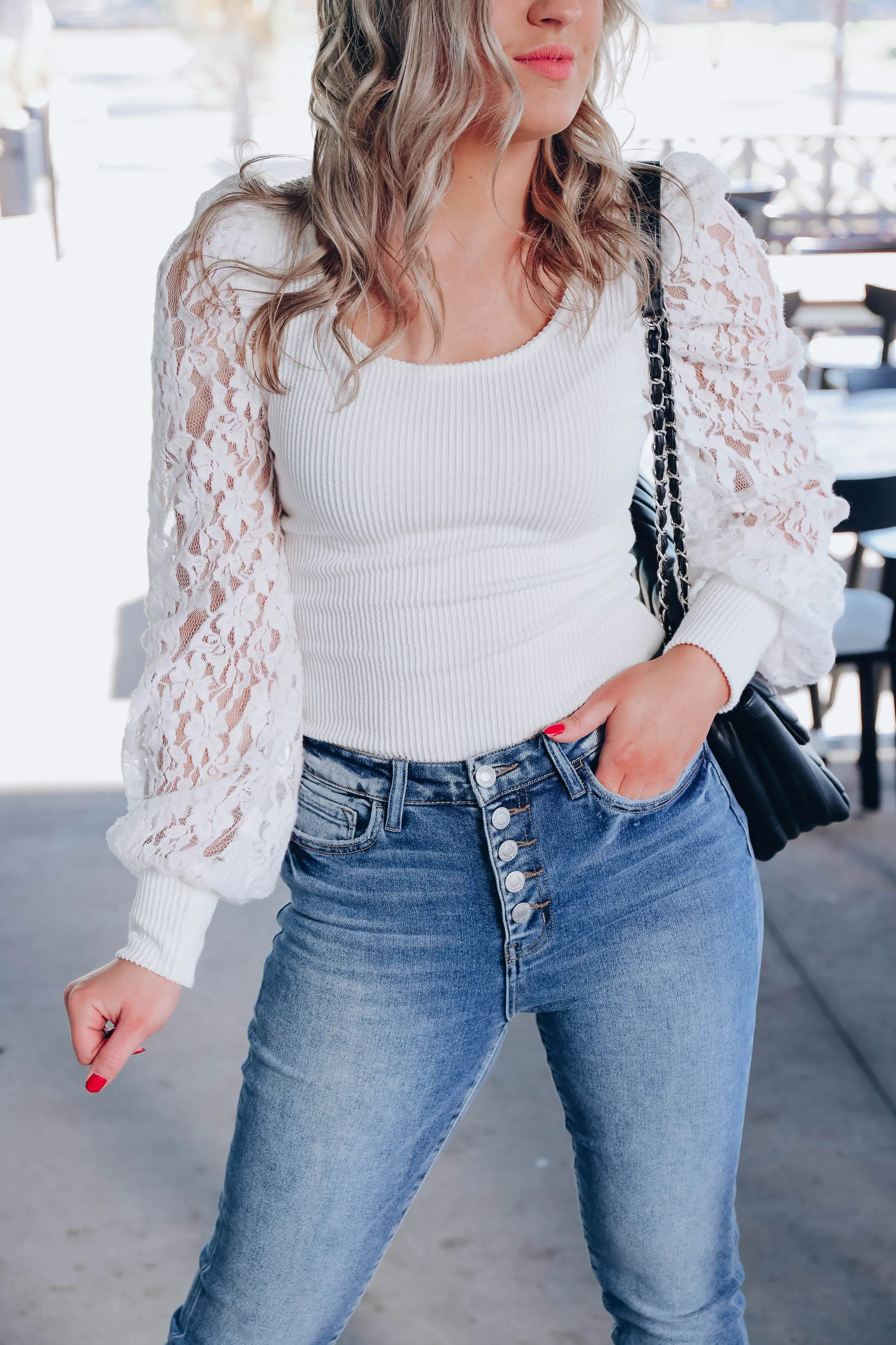 Leota Lace Sleeve Top