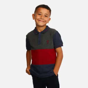 LFC Junior Navy Colour Block Polo