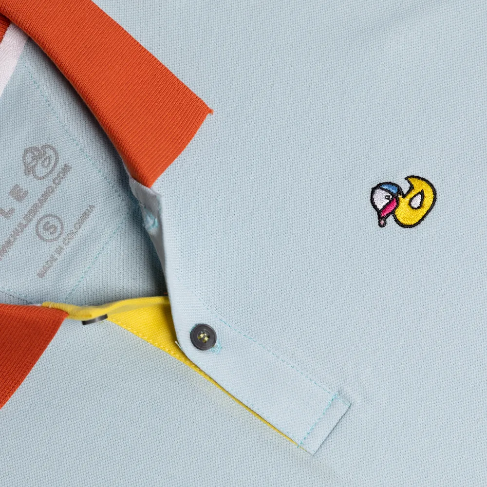 Light Blue and Orange Hule Polo