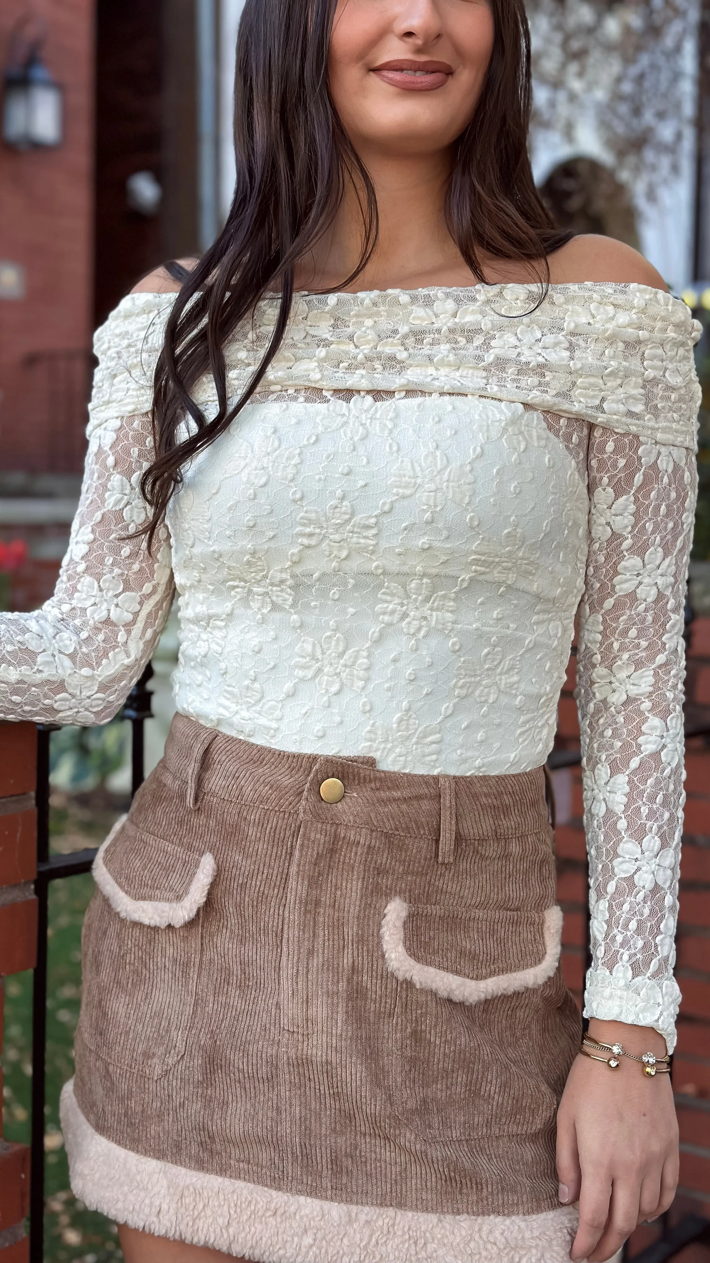 Lila Off Shoulder Top - Cream