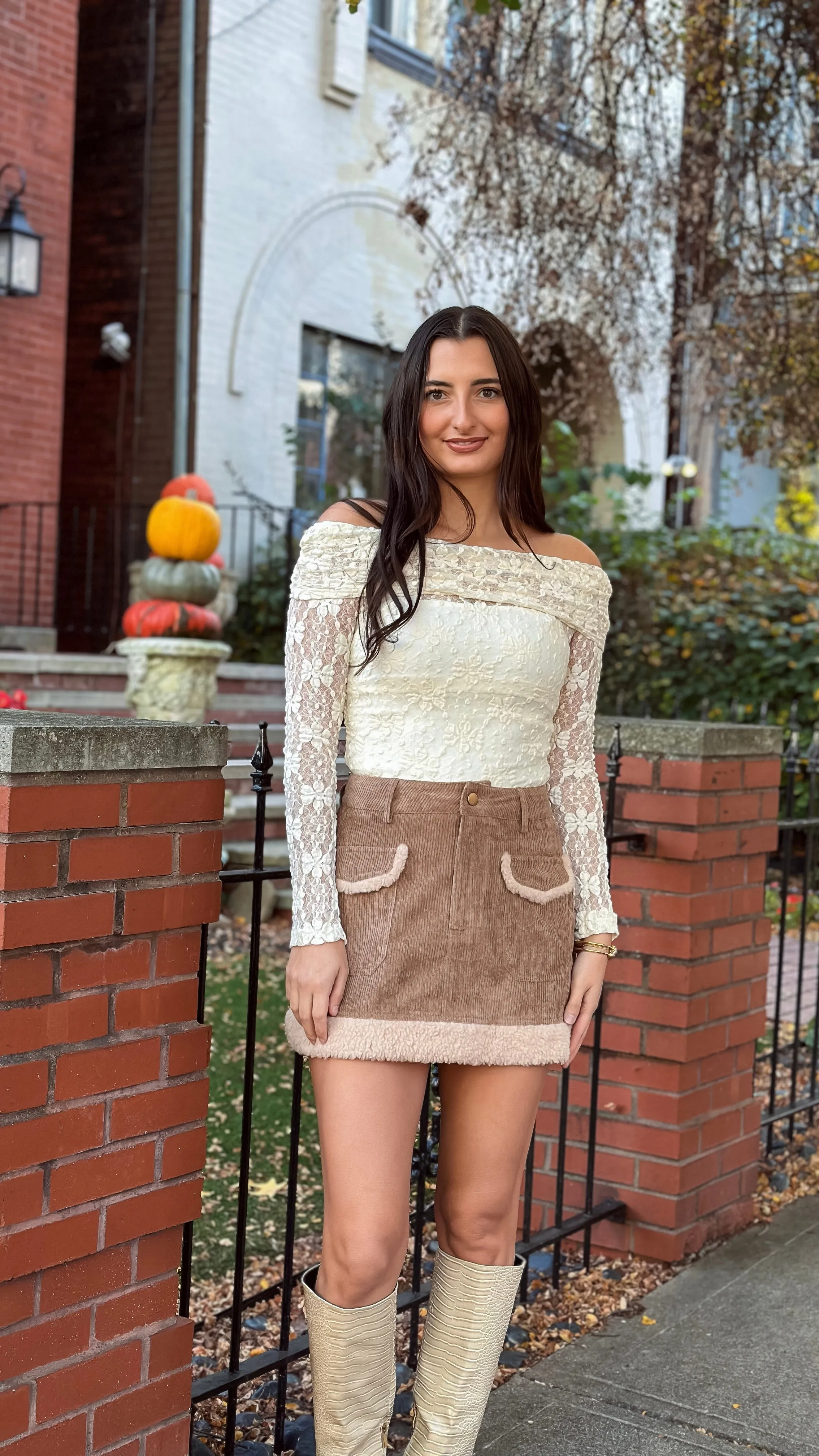 Lila Off Shoulder Top - Cream