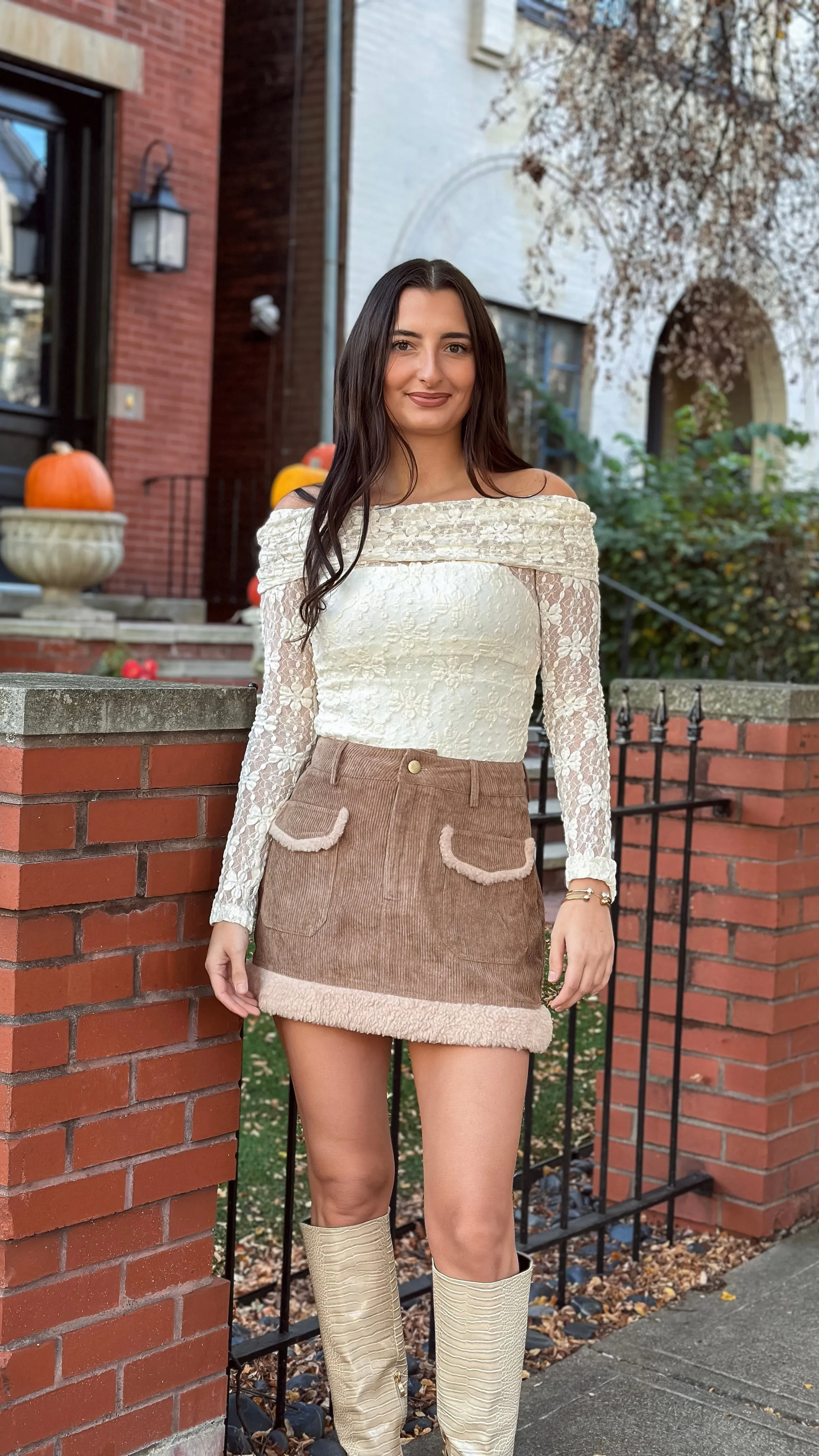 Lila Off Shoulder Top - Cream