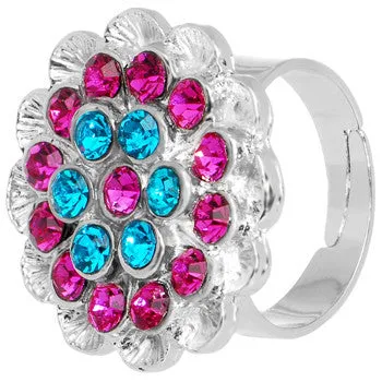 Lovey-Dovey Flower Adjustable Ring