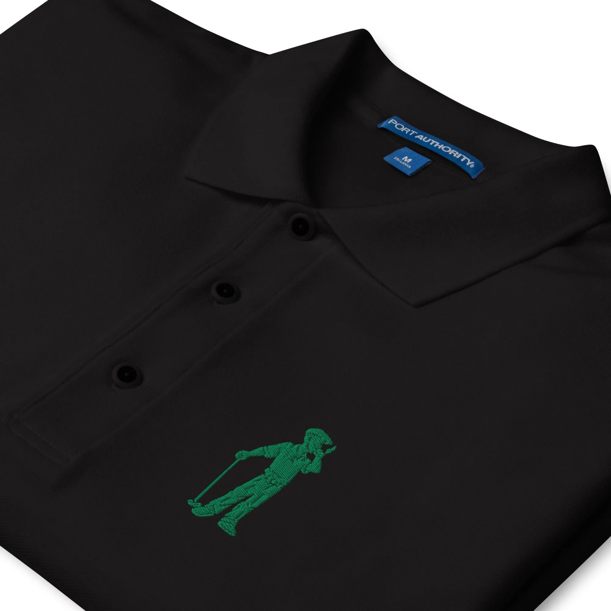 Male Golfer Premium Embroidered Polo - Green