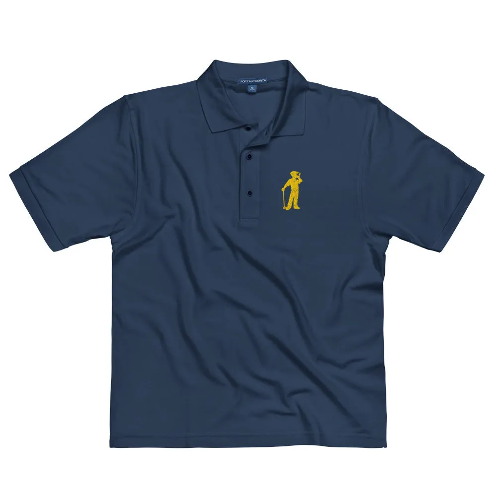 Male Golfer Premium Embroidered Polo - Yellow